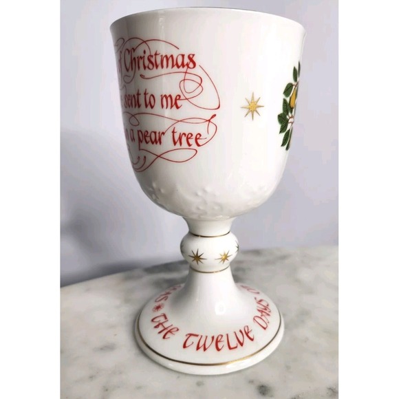 Royal Doulton 12 Days Christmas Goblet Partridge Pear Tree Bone China Holiday - Picture 6 of 8